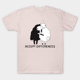 Black sheep and white sheep T-Shirt